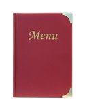 PORTA MENU' A5-23,7x17cm BORDEAUX in PVC BASIC con 4+2 BUSTE FISSE MC-BRA5-WR
