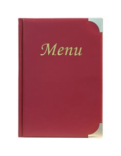 PORTA MENU' A5-23,7x17cm BORDEAUX in PVC BASIC con 4+2 BUSTE FISSE MC-BRA5-WR
