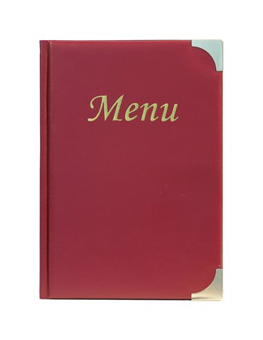 PORTA MENU' A5-23,7x17cm BORDEAUX in PVC BASIC con 4+2 BUSTE FISSE MC-BRA5-WR