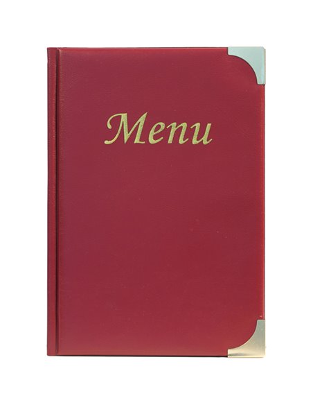PORTA MENU' A5-23,7x17cm BORDEAUX in PVC BASIC con 4+2 BUSTE FISSE MC-BRA5-WR