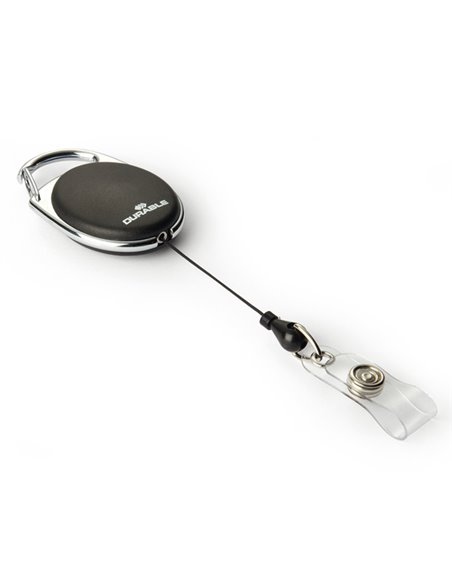 10 Chiocciole YO-YO Style Nero con filo retrattile x portabadge Durable 8324-01 DURABLE PORTABADGE E ACCESSORI