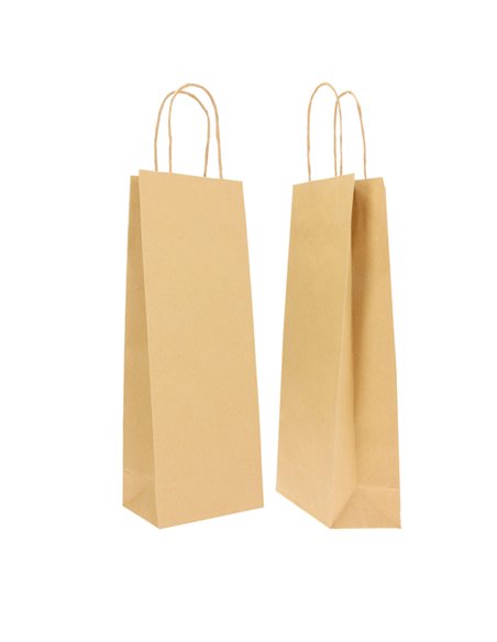 20 SHOPPERS CARTA BIOKRAFT 14X9X38CM PORTABOTTIGLIE AVANA 072215