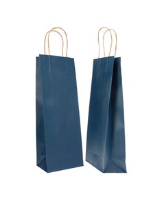 20 SHOPPERS CARTA BIOKRAFT 14X9X38CM PORTABOTTIGLIE BLU 072246