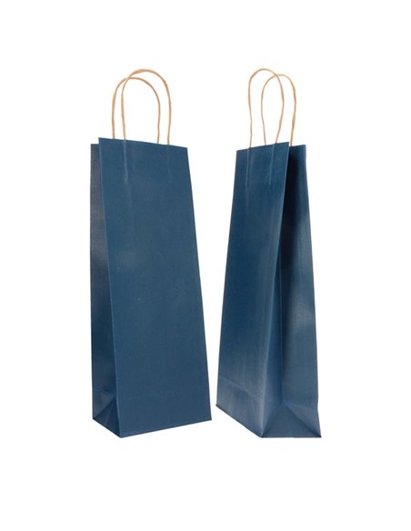 20 SHOPPERS CARTA BIOKRAFT 14X9X38CM PORTABOTTIGLIE BLU 072246