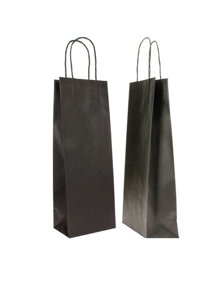 20 SHOPPERS CARTA BIOKRAFT 14X9X38CM PORTABOTTIGLIE NERO 072253 Mainetti Bags SHOPPERS E SACCHETTI REGALO