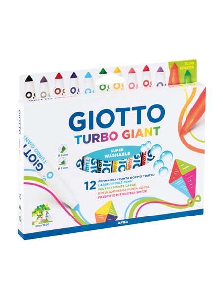 ASTUCCIO 12 PENNARELLI GIOTTO TURBO GIANT CLASSICI+2 NEON 432000
