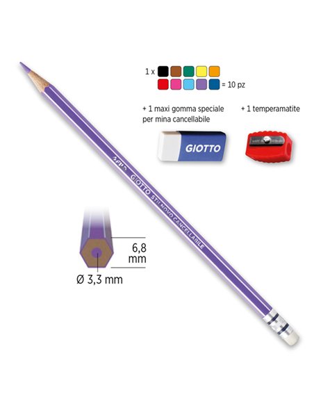 ASTUCCIO 10 PASTELLI STILNOVO CANCELLABILE GIOTTO 256800
