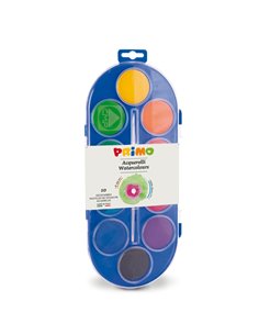 ASTUCCIO 10 PASTIGLIE ACQUERELLI JUMBO 44mm PRIMO 120A10SG PRIMO ACQUERELLI-COLORI A DITA