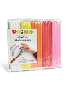 PANETTO PLASTILINA 10 COLORI da 55gr PRIMO 269PP10 PRIMO PASTE MODELLABILI