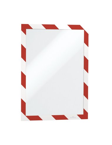 Cornice adesiva Duraframe® Security A4 21x29,7cm rosso-bianco DURABLE 4944-132