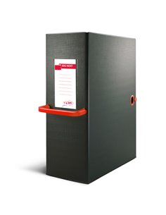 Scatola archivio Big Next 120 nero/rosso 25x35cm dorso 12cm 68101212 SEI ROTA SCATOLE ARCHIVIO CON BOTTONE