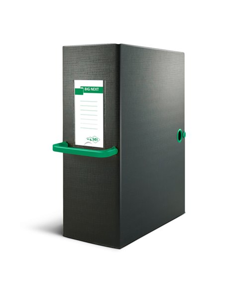 Scatola archivio Big Next 200 nero/verde 25x35cm dorso 20cm 68102005 SEI ROTA SCATOLE ARCHIVIO CON BOTTONE