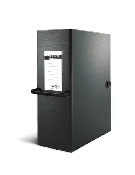 Scatola archivio Big Next 200 nero/nero 25x35cm dorso 20cm 68102010 SEI ROTA SCATOLE ARCHIVIO CON BOTTONE