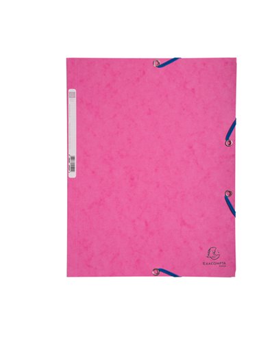 CARTELLA CON ELASTICO 24x32CM ROSA CARTONCINO LUSTRE' 425gr 55520E