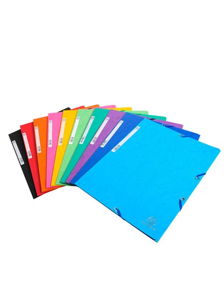 CARTELLA CON ELASTICO 24x32CM MIX 10 COLORI CARTONCINO LUSTRE' 425gr 55500E