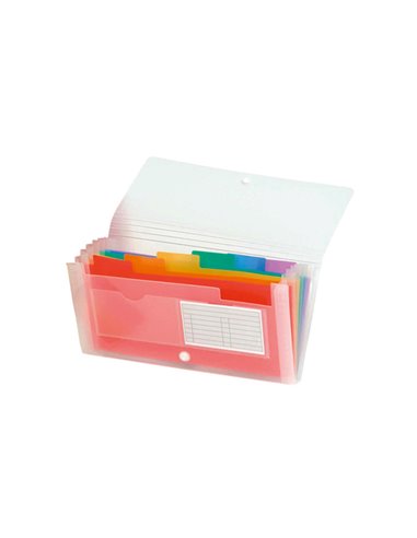 CLASSIFICATORE A 7 TASCHE 14x26cm IN PPL CRYSTAL 55398E