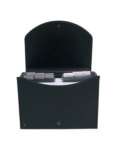 CLASSIFICATORE A 13 TASCHE 33x26cm IN PPL NERO EXACASE 55934E 2