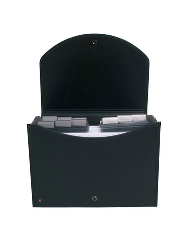 CLASSIFICATORE A 13 TASCHE 33x26cm IN PPL NERO EXACASE 55934E