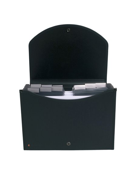 CLASSIFICATORE A 13 TASCHE 33x26cm IN PPL NERO EXACASE 55934E