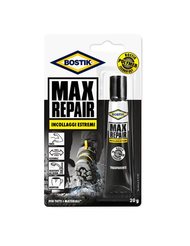 ADESIVO UNIVERSALE 20GR BOSTIK MAX REPAIR TRASPARENTE 64379