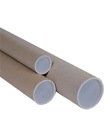 TUBO IN CARTONE AVANA doppio tappo trasparente 70cm Ø6cm 127029 No Brand SCATOLE E TUBI PER SPEDIZIONE