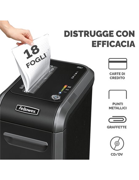 DISTRUGGIDOCUMENTI A FRAMMENTI 99Ci FELLOWES 4691001 FELLOWES A FRAMMENTI E MICROFRAMMENTI