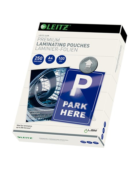 100 POUCHES iLAM A4-216x303mm 250micron LEITZ 74840000 LEITZ POUCHES PER PLASTIFICARE