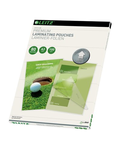 100 POUCHES iLAM A3-303x426mm 80micron LEITZ 74850000 LEITZ POUCHES PER PLASTIFICARE