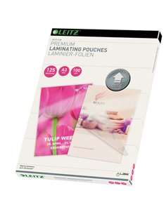 100 POUCHES iLAM A3-303x426mm 125micron LEITZ 74880000 LEITZ POUCHES PER PLASTIFICARE