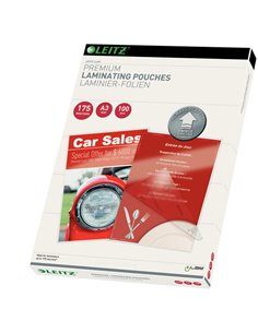 100 POUCHES iLAM A3-303x426mm 175micron LEITZ 74900000 LEITZ POUCHES PER PLASTIFICARE