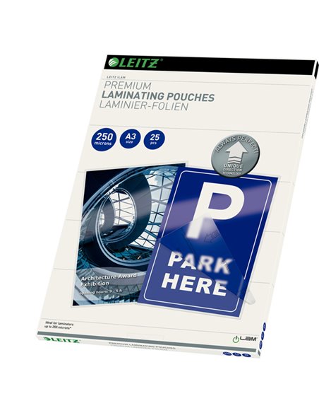 25 POUCHES iLAM A3-303x426mm 250micron LEITZ 74910000 LEITZ POUCHES PER PLASTIFICARE