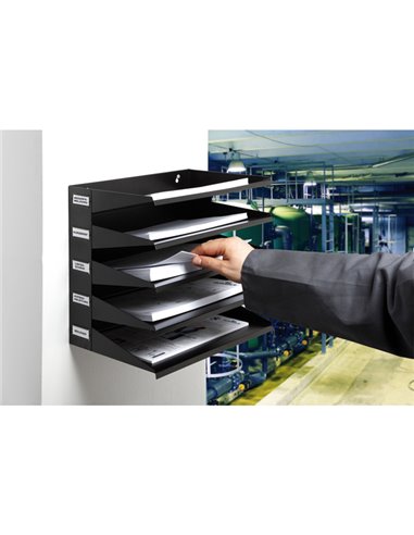 PORTADOCUMENTI SORTER RACK 5 SCOMPARTI NERO DURABLE 3360-01 DURABLE PORTACORRISPONDENZA-PORTARIVISTE