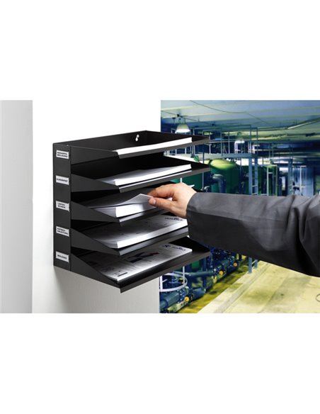 PORTADOCUMENTI SORTER RACK 5 SCOMPARTI NERO DURABLE 3360-01 DURABLE PORTACORRISPONDENZA-PORTARIVISTE