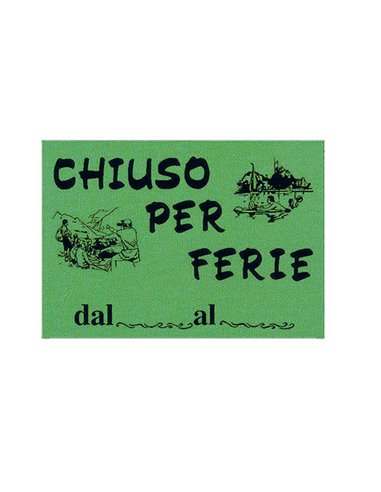 CARTELLO IN CARTONCINO 'CHIUSO PER FERIE' 16x23cm CWR 315/12 315/12 CWR CARTELLI-VETROFANIE