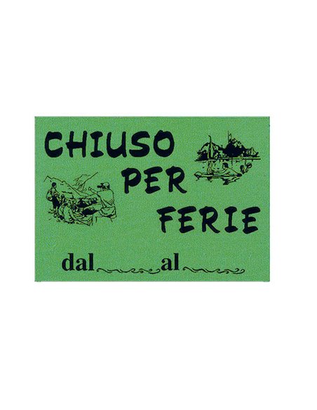 CARTELLO IN CARTONCINO 'CHIUSO PER FERIE' 16x23cm CWR 315/12 315/12 CWR CARTELLI-VETROFANIE