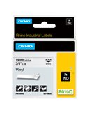 NASTRO VINILE 19mm x 5.5mt nero su bianco 18445 RHINO 18445