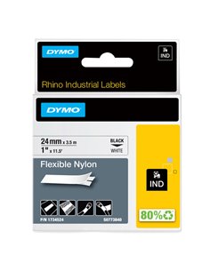 NASTRO NYLON FLESSIBILE 24mm x 3.5mt nero su bianco 1734524 RHINO S0773840 DYMO ETICHETTE-NASTRI-TAMPONI PER ETICHETTATRICI E...