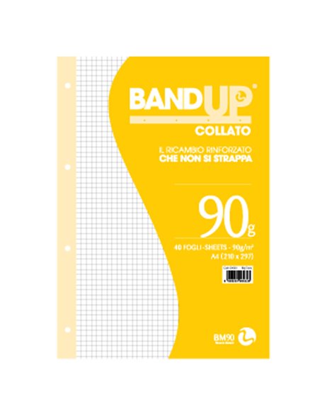 BLOCCO COLLATO FORATI RINFORZATI BANDUP A4 90gr 40fg 5mm BM 0106433 BM RICAMBI FORATI