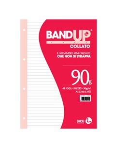 BLOCCO COLLATO FORATI RINFORZATI BANDUP A4 90gr 40fg 1rigo BM 0106434 BM RICAMBI FORATI