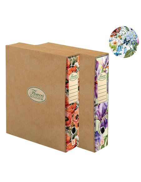 Registratore protocollo D.8cm con custodia Pigna Nature Flowers 0223325D8 PIGNA REGISTRATORI A LEVA