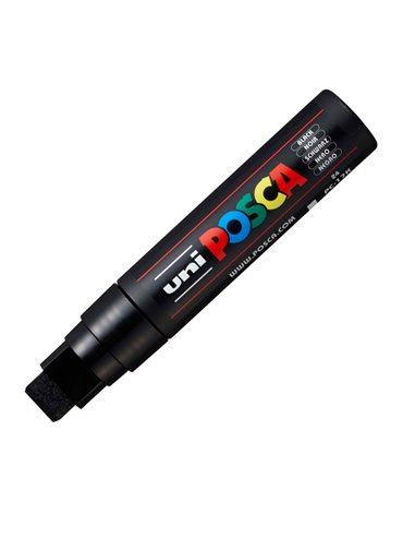 Marcatore UNI POSCA PC17K p.scalpello 15mm nero UNI MITSUBISHI M PC17K N UNI MITSUBISHI A BASE D'ACQUA