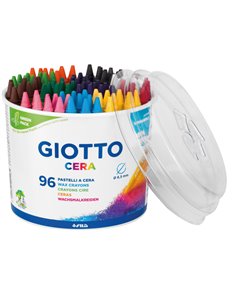 BARATTOLO 96 PASTELLI CERA 90mm ø 8.5mm GIOTTO 523600 GIOTTO PASTELLI A OLIO-CERA