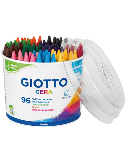 BARATTOLO 96 PASTELLI CERA 90mm ø 8.5mm GIOTTO 523600 GIOTTO PASTELLI A OLIO-CERA