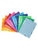 Cartella 3 lembi c/elastico 24x32cm colori ass. 400g 55510E Exacompta 55510E