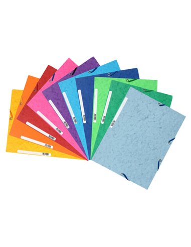 Cartella 3 lembi c/elastico 24x32cm colori ass. 400g 55510E Exacompta 55510E EXACOMPTA CARTELLE CON ELASTICO