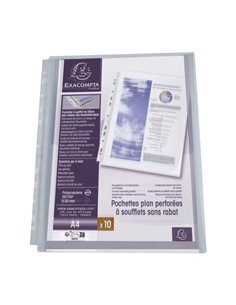10 Buste forate c/soffietto in PPL liscio A4 5507E Exacompta 5507E EXACOMPTA RACCOGLITORI AD ANELLI