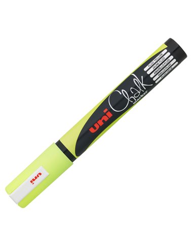 Marcatore a gesso liquido UNI CHALK p.tonda giallo fluo UNI MITSUBISHI M PWE5M GF UNI MITSUBISHI SPECIALI (CD-VETRO-TESSUTI-E...
