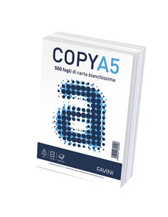 CARTA COPY A5 148x210mm 80GR 500FG BIANCA FAVINI A620505 FAVINI BIANCA