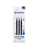 Set 3 refill inchiostro gel RiSCRIVI cancellabile 0,7mm nero OSAMA OW 84044651