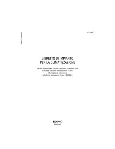 LIBRETTO IMPIANTO CLIMATIZZAZIONE VENETO 297x210mm 48pag E2621VE EDIPRO E2621VE